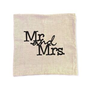 NWT Wool + Pepper Co. MR & MRS 18x18 Linen Pillowcase